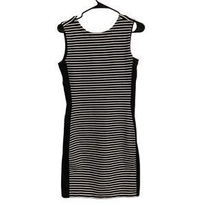 Athleta Tank Mini‎ Dress Black/White Striped Scoop Back
